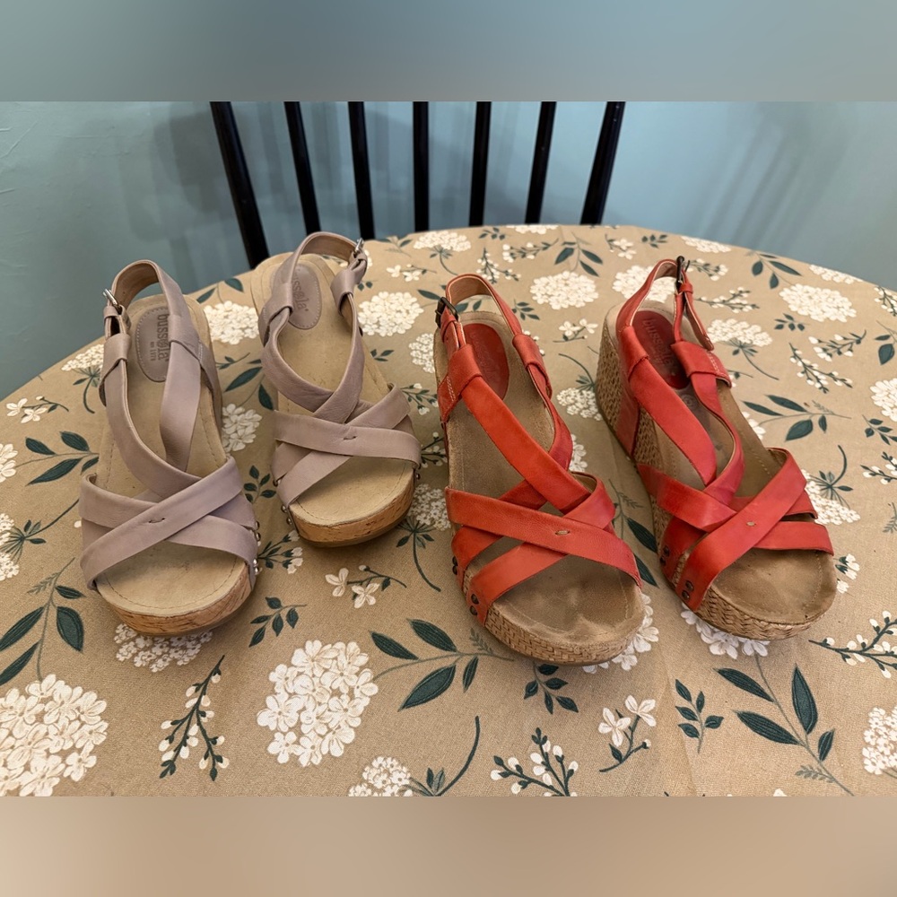 Bussola Formentera Platform Wedge slingback sandals size 41